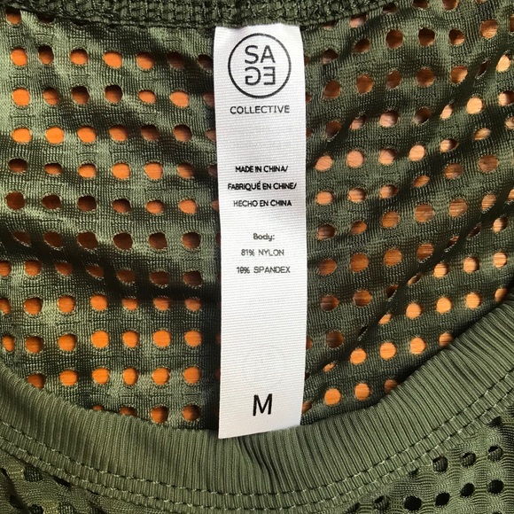 Sage Collective Thyme Mesh Top, NWT, M - Picture 4 of 12